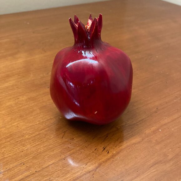 Red Pomegranate Figurine Wood Decortive - Picture 6 of 7